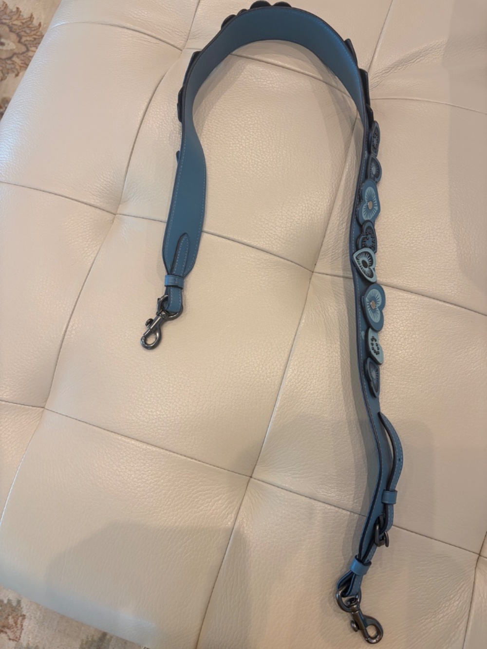 Coach Leather Shoulder Strap in steel blue - Picture 2 of 4